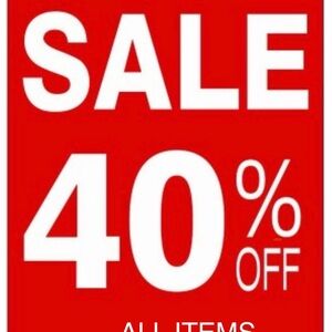 Red Sale discount 40% Off all items